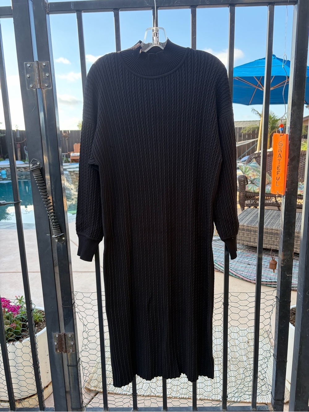 Women’s Black Cable-Knit Dress